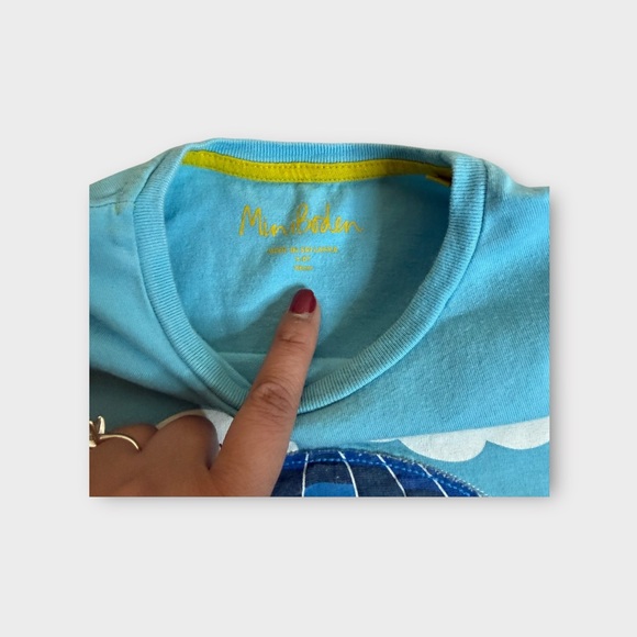 Mini Boden Hot Air Balloon Educational Applique Long Sleeve Blue Shirt - Picture 5 of 6